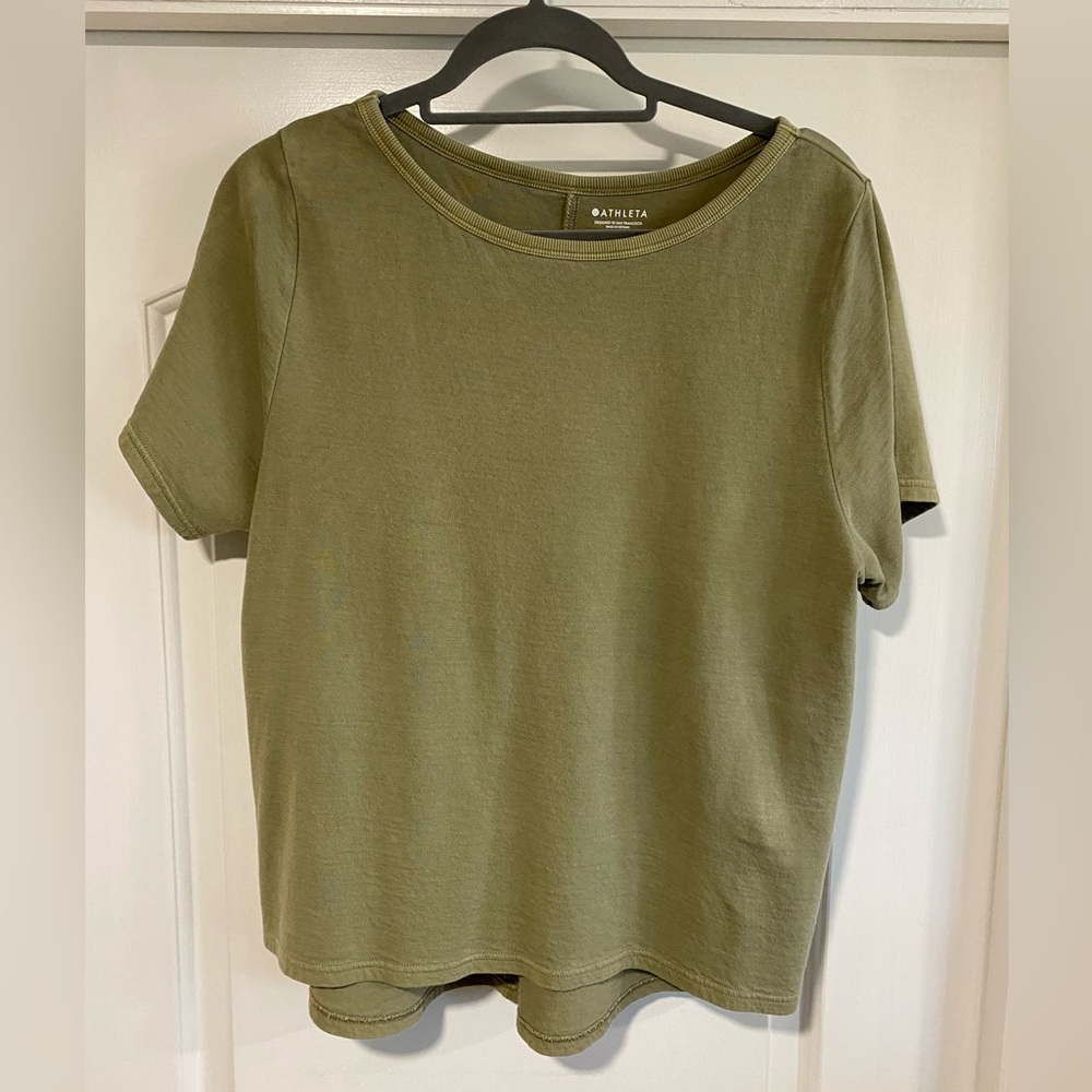 Athleta T-shirt Olive Green Large